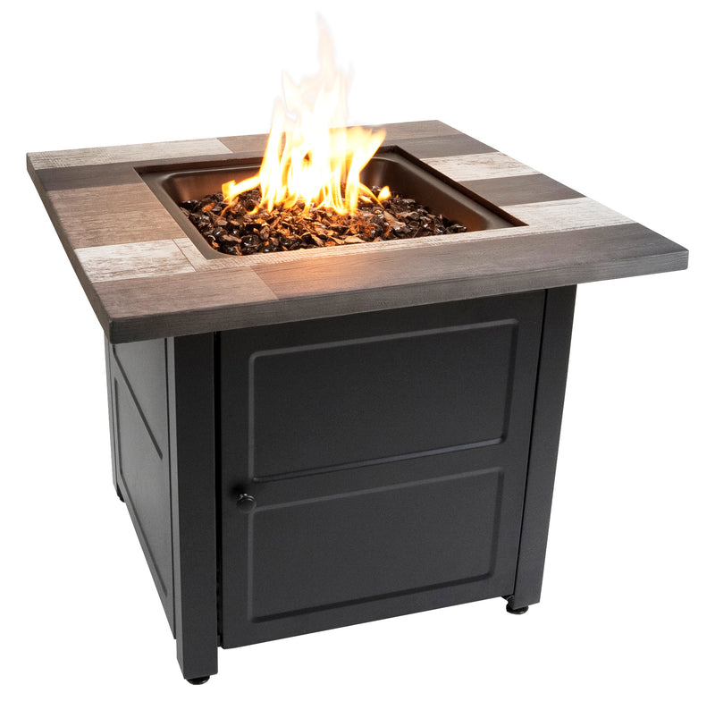 Endless Summer 30 in. "GRAYSON" Square LP Gas Outdoor Fire Pit