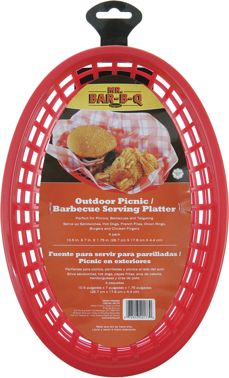 Mr.Bar-B-Q Outdoor Picnic/Barbecue Serving Platters Set of 4 Pack
