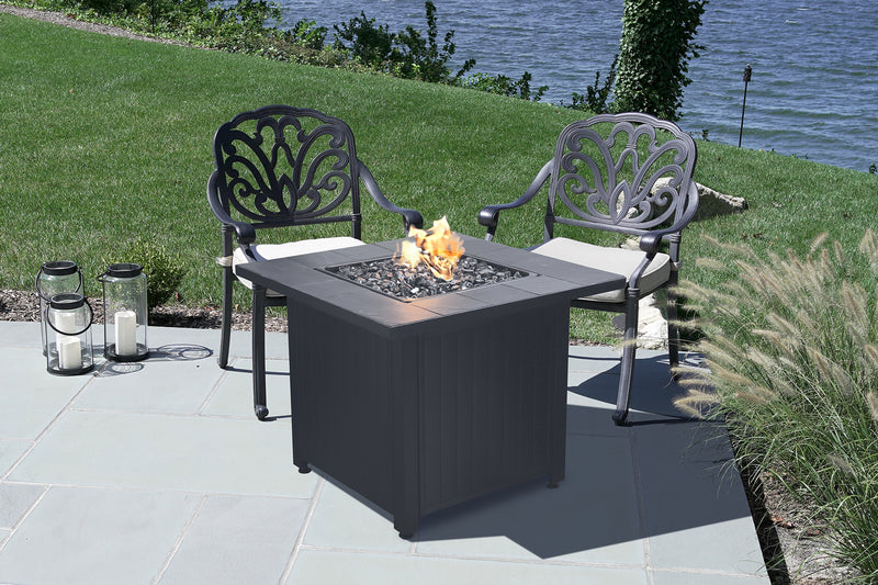 Endless Summer 30 In. Outdoor Home Patio Fire Pit Table with Fire Glass Rocks
