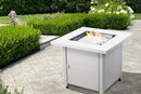 30-Inch Square Propane Gas Fire Pit Table with Faux Marble Mantel and Stamped Steel Base | Endless Summer