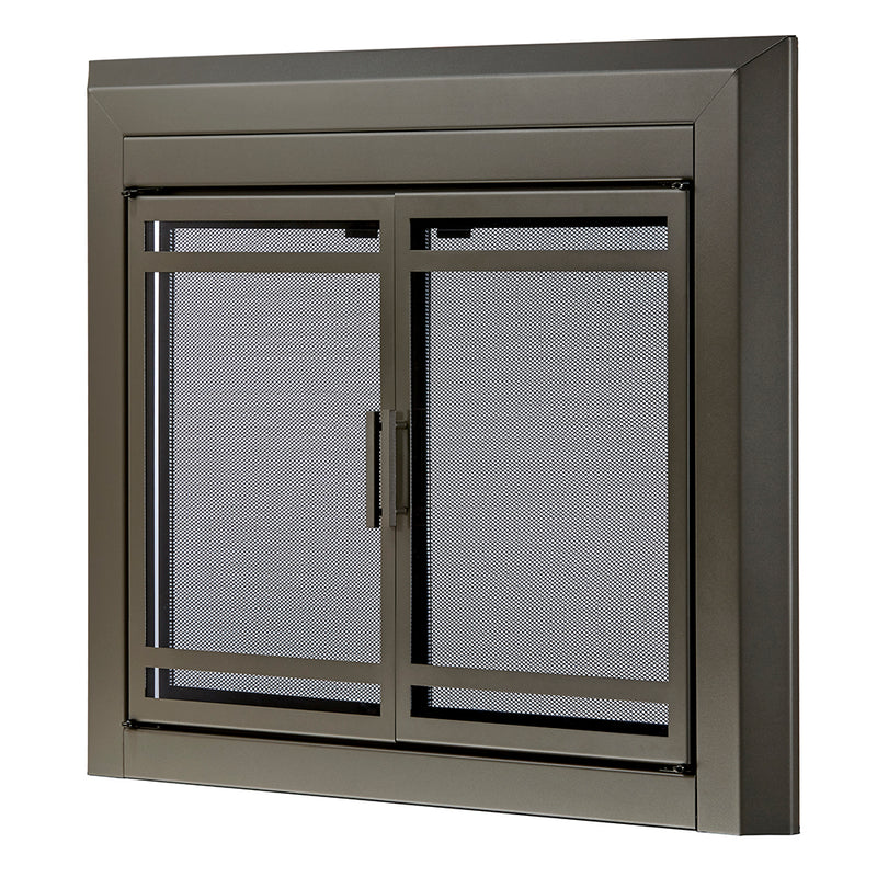 UniFlame "Kendall" Cabinet-style Fireplace Doors with Smoke Tempered Glass