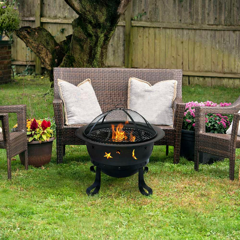 Wood Fire Pit 29 in., Bronze, Stars & Moons - Endless Summer