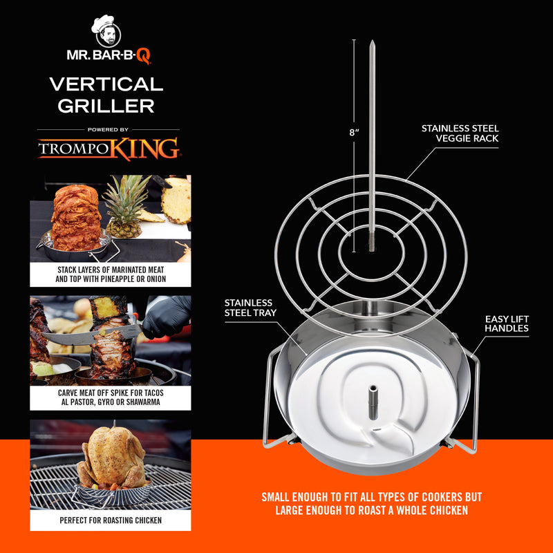 Mr. Bar-B-Q Vertical Griller with Rack Powered by Trompo King