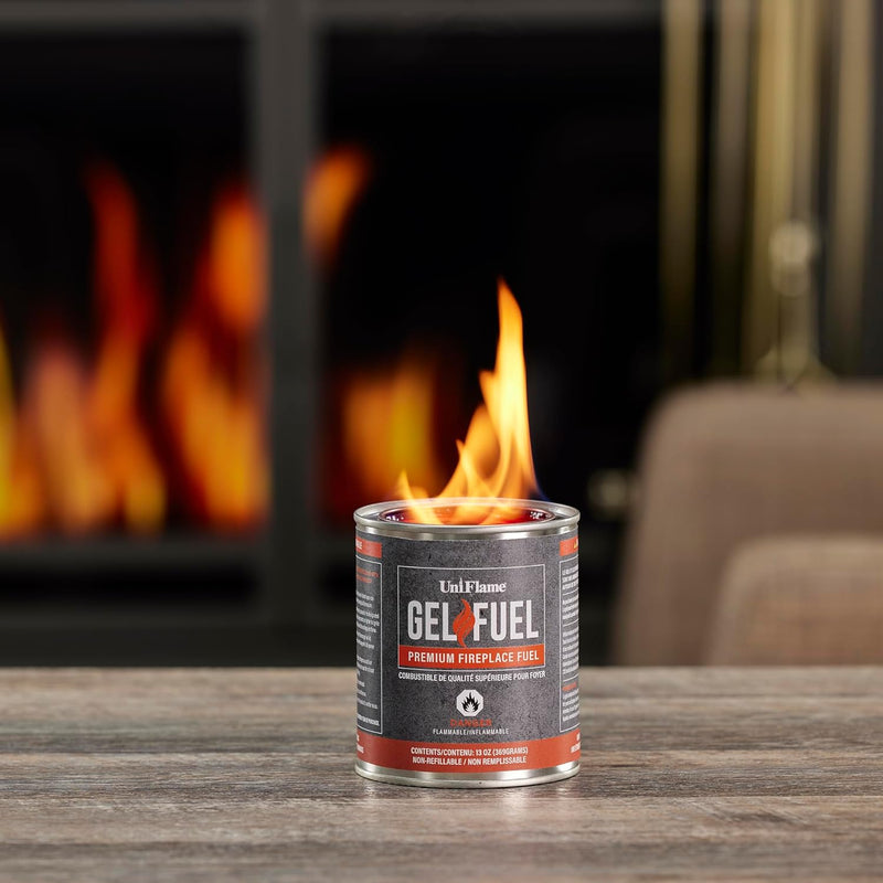 UniFlame Gel Fuel, Premium Fireplace Fuel 13oz. Cans (12 Pack)