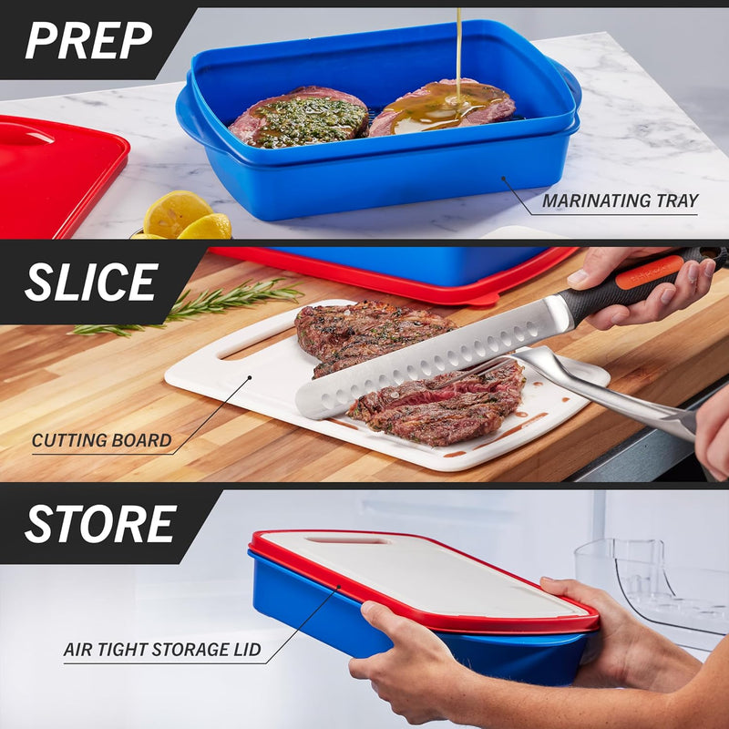 Mr. Bar-B-Q Prep, Slice, and Store Tray Set