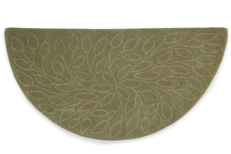 UniFlame Green Leaf Hand Tufted 100% Wool Rug