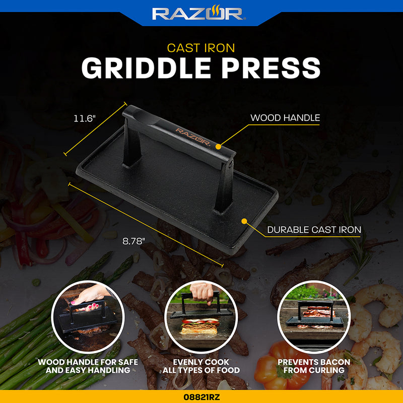 Razor Rectangle Cast Iron Meat Press