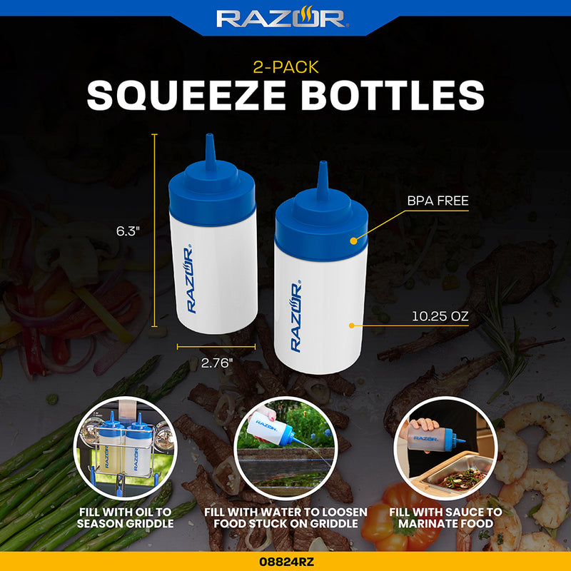 Razor Squeeze Bottles For Sauce, Oil, And Water Dishwasher Safe