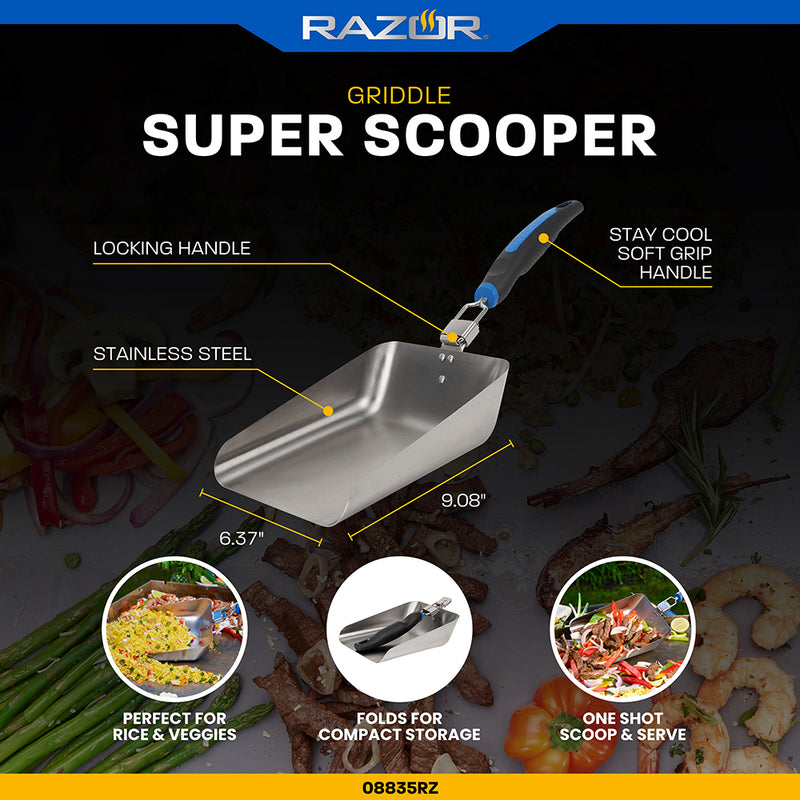 Razor Griddle Scooper With Folding Handle