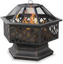 Endless Summer 24 in. Hex Shaped Outdoor Fire Bowl with Lattice, Oil Rubbed Bronze