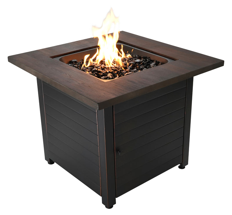 Endless Summer 30 in. "The Spencer" Outdoor Square Steel Frame LP Gas Fire Pit