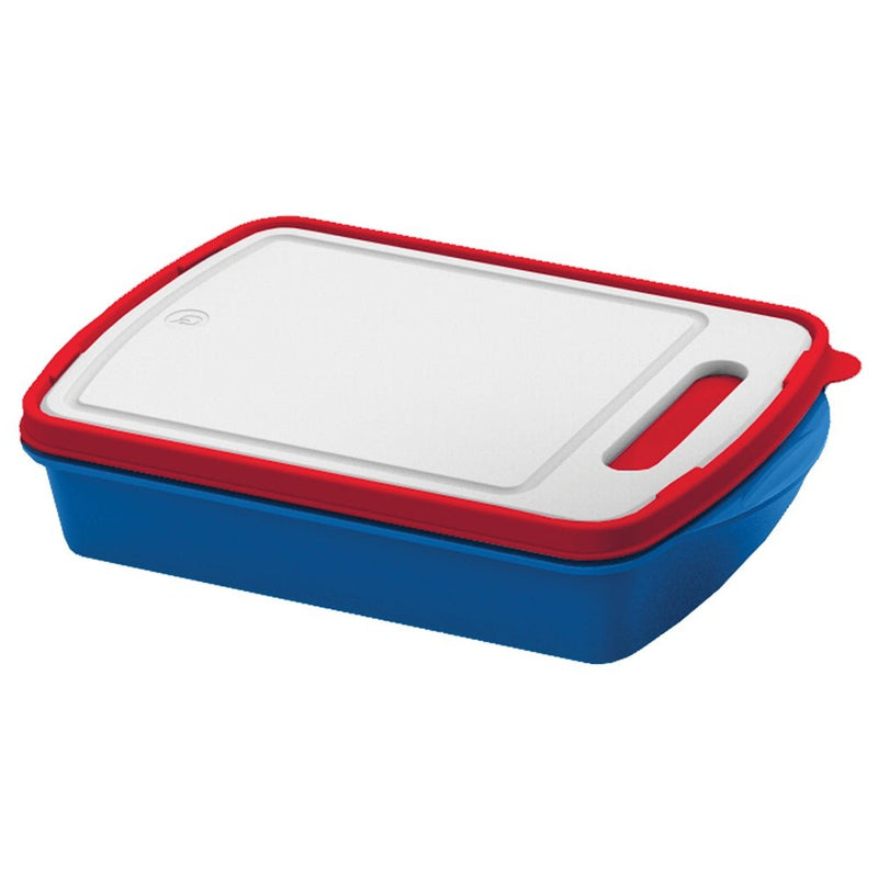 Mr. Bar-BQ BBQ Food Prep, Store & Marinade Tray Set Includes Built-in  Cutting Board That Snaps into Lid & Marinade Container for Marinating Meat  for
