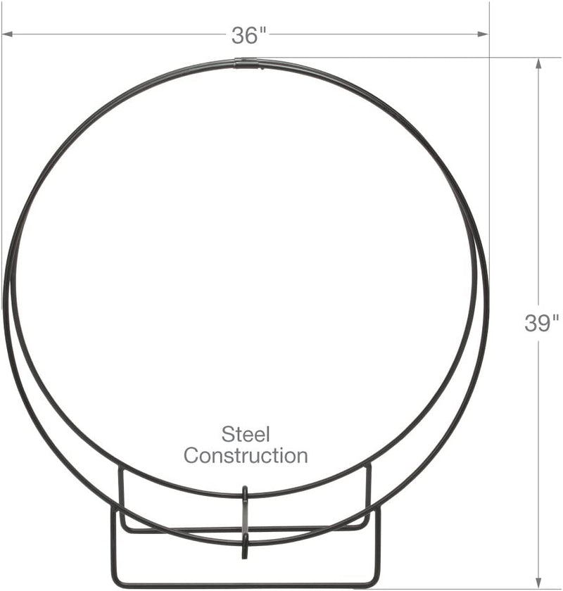 Black 36-Inch Log Hoop with 1/2" Solid Stock | UniFlame