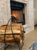 Black Log Hoop with 1/2" Solid Stock | UniFlame