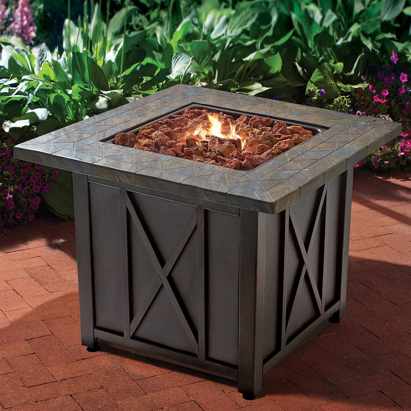 Endless Summer 30 Inch Square Propane Gas Outdoor Fire Pit Table