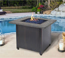 30-Inch Square Propane Gas Fire Pit Table with Resin Tile Mantel | Endless Summer