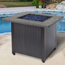 30-Inch Square Propane Gas Fire Pit Table with Resin Tile Mantel | Endless Summer