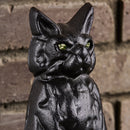 Black Cast Iron Cat Andirons with Reflective Glass Eyes | UniFlame