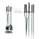 5-Piece Black Finish Fireplace Tools Set with Cylinder Handles | UniFlame
