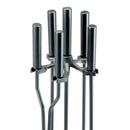 5-Piece Black Finish Fireplace Tools Set with Cylinder Handles | UniFlame