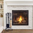5-Piece Black Wrought Iron Fireplace Tools Set with Ring/ Twist Handles | UniFlame
