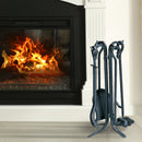 5-Piece Black Rustic Mini Fireplace Tools Set with Crook Handles | UniFlame