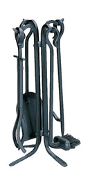 5-Piece Black Rustic Mini Fireplace Tools Set with Crook Handles | UniFlame