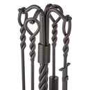 5-Piece Venetian Bronze Finish Fireplace Tools Set with Heavy Crook Handles | UniFlame