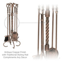 5-Piece Antique Copper Toolset with Ring Swirl Handles | UniFlame