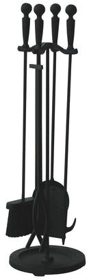 5-Piece Black Finish Fireplace Tools Set with Ball Handles | UniFlame
