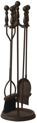 5-Piece Bronze Finish Fireplace Tools Set with Ball Handles | UniFlame