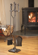 5-Piece Bronze Fireplace Tools Set with Ball Handles and Pedestal Base | UniFlame