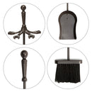 5-Piece Bronze Fireplace Tools Set with Ball Handles and Pedestal Base | UniFlame