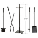 5-Piece Black Craftsman Fireplace Tools Set with Cylinder Handles | UniFlame