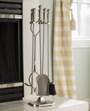 5-Piece Satin Pewter Finish Fireplace Tools Set with Ball Handles | UniFlame