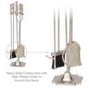 5-Piece Satin Pewter Finish Fireplace Tools Set with Ball Handles | UniFlame