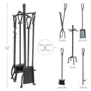 5-Piece Olde World Iron Fireplace Tools Set with Horseshoe Handles | UniFlame