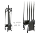 5-Piece Olde World Iron Fireplace Tools Set with Horseshoe Handles | UniFlame