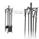 5-Piece Olde World Iron Fireplace Tools Set with Horseshoe Handles | UniFlame