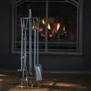 5-Piece Olde World Iron Fireplace Tools Set with Horseshoe Handles | UniFlame