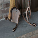 5-Piece Antique Copper Hammered Finish Fireplace Tools Set with Crook Handles | UniFlame