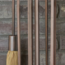 5-Piece Antique Copper Hammered Finish Fireplace Tools Set with Crook Handles | UniFlame