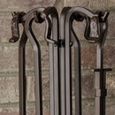5-Piece Bronze Finish Fireplace Tools Set with Crook Handles | UniFlame