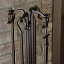 5-Piece Bronze Finish Fireplace Tools Set with Crook Handles | UniFlame