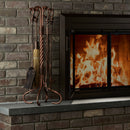 5-Piece Antique Rust Finish Wrought Iron Toolset with Twist Handles | UniFlame