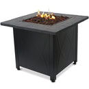 30-Inch Square Propane Gas Fire Pit Table with Rock Top Mantle | Endless Summer