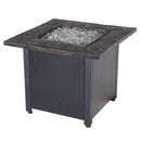 30-Inch Square Propane Gas Fire Pit Table with Rock Top Mantle | Endless Summer
