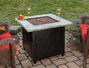 30-Inch Square Propane Gas Fire Pit Table with Brown Fire Rock | Endless Summer