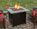 30-Inch Square Propane Gas Fire Pit Table with Brown Fire Rock | Endless Summer