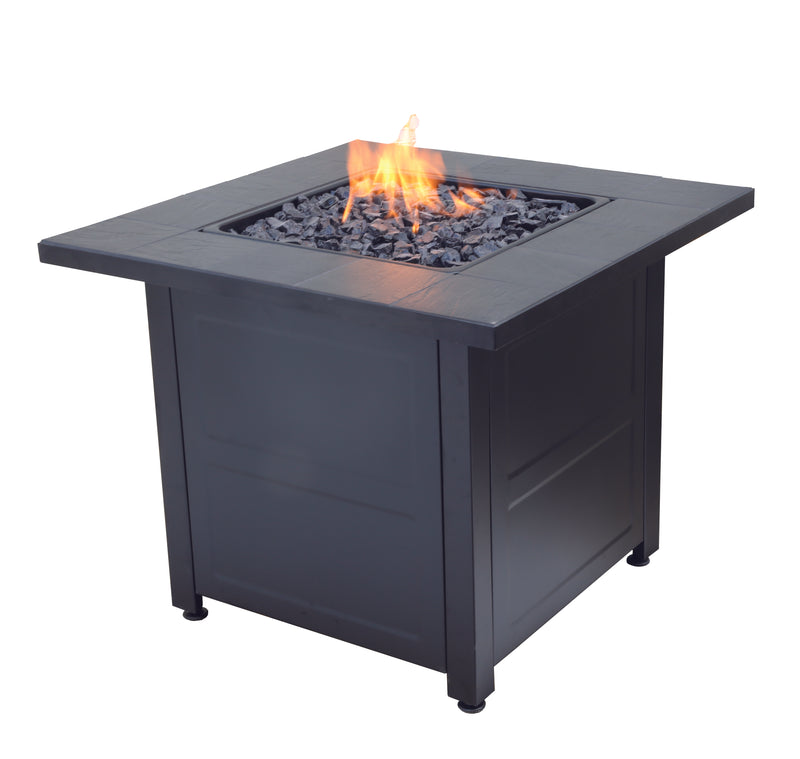 Endless Summer, 30 In. Square Propane Gas Fire Pit with Stamped Tile Design